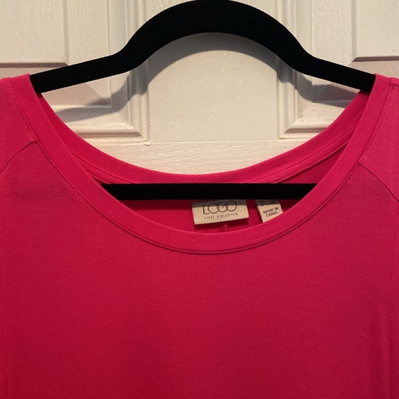 LOGO by Lori Goldstein Rayon 230 Dress Broomstick Lace Wild Berry Small Petite - Picture 7 of 15